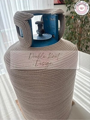 Maison Luré Mavi Tüp Dekoratif Sepet, Hasır ve Jüt Organizatör