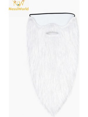 Toptan Bulurum Beyaz Renk Lastikli Uzun Takma Sakal 40 cm