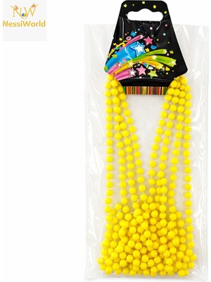 Kaufhier Neon Sarı Boncuk Ke 80 cm – Retro 80’ler 90’lar Parti Aksesuarı