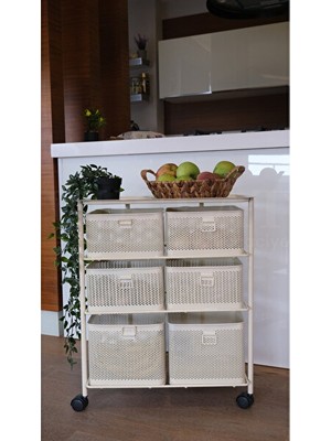 Maison Luré 3 Katlı Sebzeli, Çok Bölmeli Saklama Sepeti