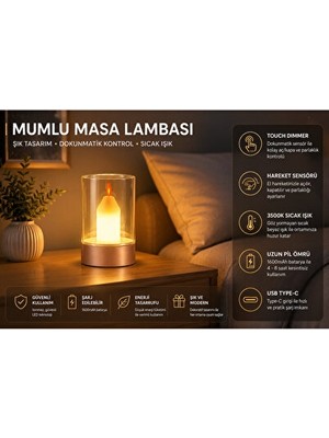 Maison Luré Mum Efekti Yaratan Masa Lambası ile Sıcak ve Rahat Atmosfer Masa ve Gece Lambası