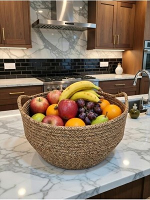 Maison Luré Dekoratif Hasır Sepet, Meyve ve Kuruyemiş Sunumu Için Şık Çözüm