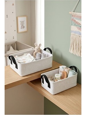 Maison Luré Beyaz Banyo Düzenleyici Sepet ile Temiz ve Düzenli Banyo