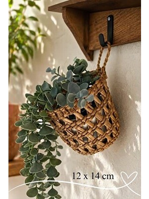 Maison Luré El Yapımı Doğal Hasır Saksı ve Dekoratif Sepet, 12X14 cm