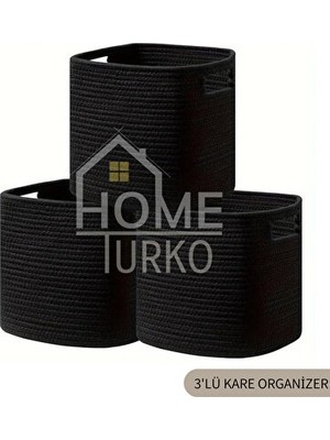 Maison Luré El Dokuması Jüt Sepet, Kare Tasarım ve Çok Amaçlı Kullanım