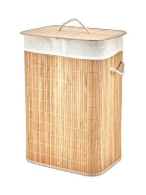 Maison Luré Modern Bambu Detaylı Ahşap Çamaşır Çamaşır Sepeti