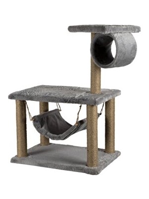 Maison Luré Hamaklı Açık Gri Kedi Tırmalama Platformu 86 cm Kedi Tırmalaması