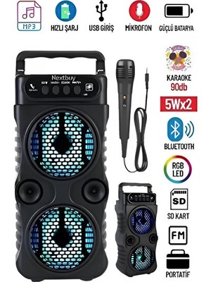 Maison Luré Işıklı Kablosuz Party Bluetooth Hoparlör, Ledli Ses Bombası ve Radyo