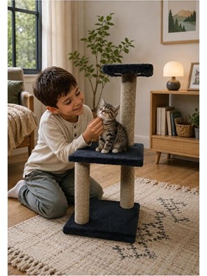 Maison Luré Ekonomik Iki Katlı Yavru ve Yetişkin Kedi Tırmalama Tahtası Kedi Tırmalaması