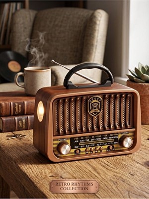 Maison Luré Eski Moda Nostaljik Radyo ve Bluetooth Hoparlör ile Retro Şıklık