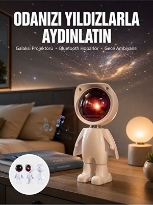 Maison Luré Güneş Temalı Astronot Projeksiyon Lambası ve Gün Batımı Efekti Masa ve Gece Lambası