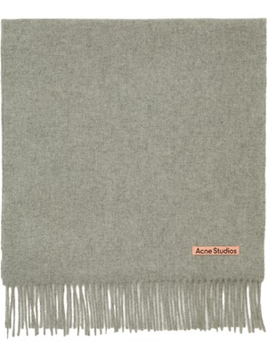 Acne Studios Fringe Açık Gri Kadın Yün Atkı