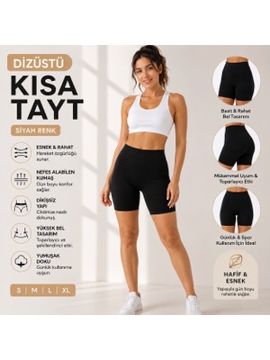 Qulat Modal Kumaş Dizüstü Kısa Tayt – Ince Lastikli, Yüksek Konfor, Günlük & Spor Kullanım