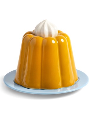 Klevering Puding Formunda Sarı Seramik Saklama Kabı