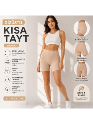 Qulat Modal Kumaş Dizüstü Kısa Tayt – Ince Lastikli, Yüksek Konfor, Günlük & Spor Kullanım