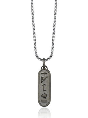 Melie Jewelry Brave Cartousche 925 Ayar Gümüş Erkek Kolye