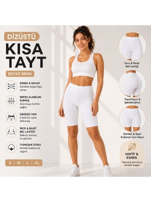 Qulat Modal Kumaş Dizüstü Kısa Tayt – Ince Lastikli, Yüksek Konfor, Günlük & Spor Kullanım