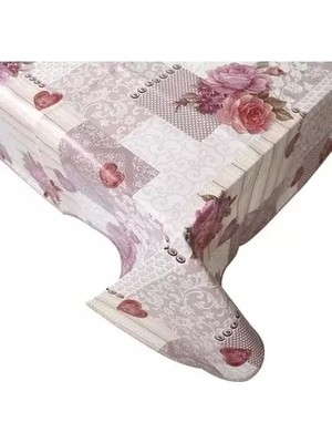 Elyaf Tabanlı Muşamba Masa Örtüsü - Çiçek Desenli - Leke Tutmaz - 100X140 cm Midastech