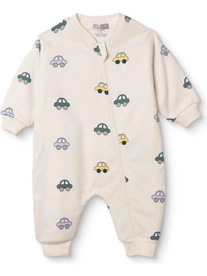 Hellobaby Erkek Bebek Uyku Tulumu Taşıtlar Baskılı Fermuarlı Bisiklet Yaka Uzun Kol Ribanalı
