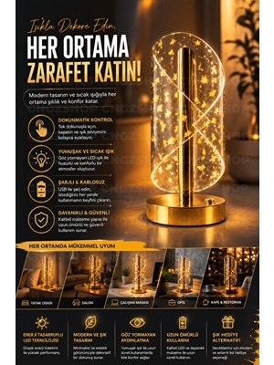 Maison Luré Dokunmatik ve Kablosuz LED Masa Lambası ile Modern Aydınlatma Masa ve Gece Lambası
