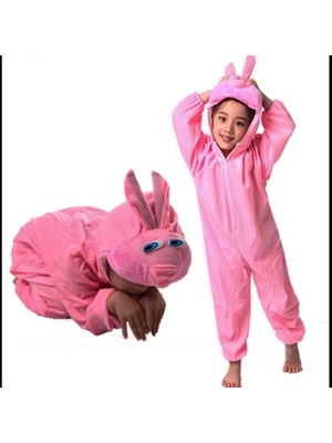 Mona Store Çocuk Tavşan Kostümü Pembe Renk 2-3 Yaş