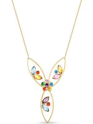 Orena Jewelry Triangle Garden 14 Ayar Altın Kadın Kolye