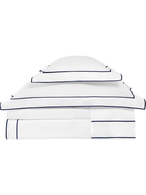 Valeron Duo Lacivert Işlemeli Saten King Size Nevresim Takımı 240 x 220 cm