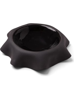 Ceramicshe Siyah Seramik Büyük Boy Pileli Tabak 17 cm