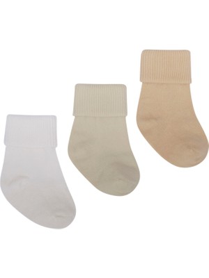 Lille Trove Renkli Yenidoğan Unisex Bebek 3'lü Çorap Seti