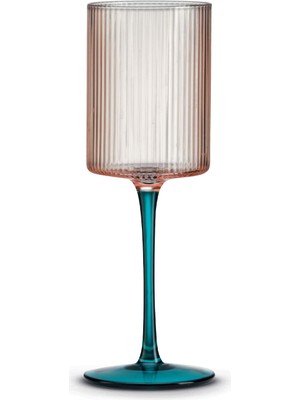 Pozzi Milano Modern Classic Pembe Cam 2'li Şarap Kadehi Seti