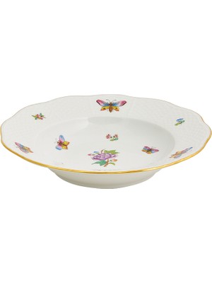 Herend Vıctoria Papillons Et Fleurs Desenli Porselen Çorba Tabağı 21 cm