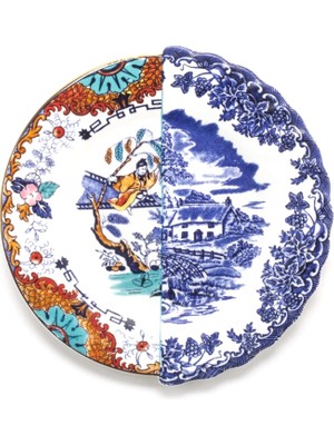 Seletti Hybrid Valdrada Desenli Porselen Pasta Tabağı