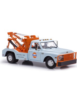 1:18 1969 Greenlight Chevrolet C-30 Dually Wrecker Gulf Oil Model Araba