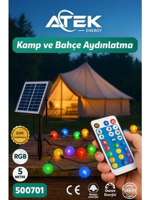 Akıllı Durak RGB Güneş Enerjili Boncuk Kamp Ve Bahçe Aydınlatma