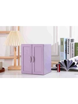 Velmora Lila Deri ve Kadife Takı Kutusu - 5 Bölmeli Düzenleyici | Makyaj & Takı Organizeri