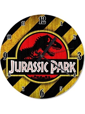 Velmora 50 cm Çap Jurassic Park Temalı Büyük | Duvar Saati