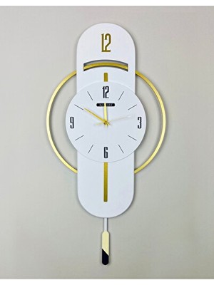 Velmora Ultra Sessiz Gold ve Gümüş Detaylı Dekoratif | Duvar Saati