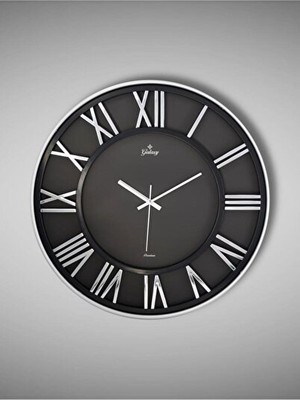 Velmora Roma Rakamlı Modern Tasarımlı 40CM - Siyah-Gri Şıklık | Duvar Saati