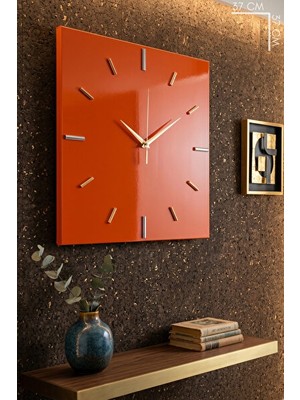 Velmora Aynalı Kare Metal Akar Sessiz Lüks , 40 cm | Duvar Saati