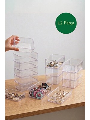 Velmora Modüler Takı ve Makyaj Çekmece Içi Düzenleyici Set - 12 Parça | Makyaj & Takı Organizeri