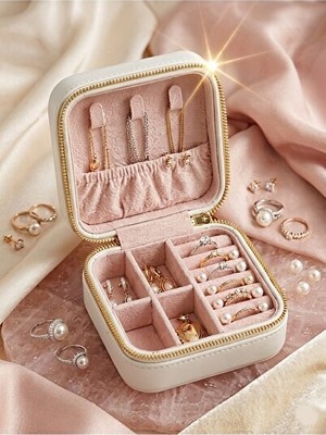 Velmora Küçük Seyahat Takı Kutusu, Aynalı ve Taşınabilir Saklama Çözümü | Makyaj & Takı Organizeri