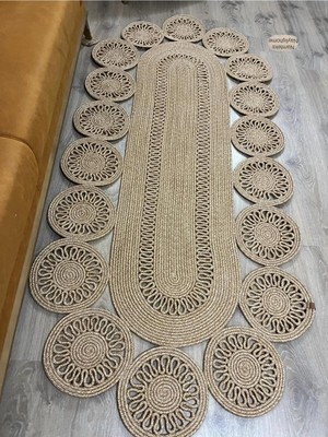 Namteks Jüt Hasır Gold Salon Mutfak Koridor Kilim Paspas Çeyizlik Hediyelik