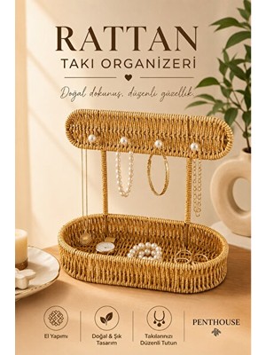 Velmora El Yapımı Rattan Takı Organizeri ile Doğal ve Şık Saklama | Makyaj & Takı Organizeri