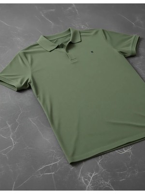Pierre Cardin Erkek Haki Slim Fit %100 Pamuk Polo Yaka Basic Tişört 50291625-VR027