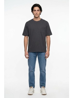Lee Cooper Tody Erkek Regular Fit Basic Bisiklet Yaka T-Shirt Gri
