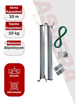 Velmora Lüks Alüminyum Korkuluk Askısı ile Şık ve Dayanıklı Balkon Kurutma | Çamaşır Kurutmalık