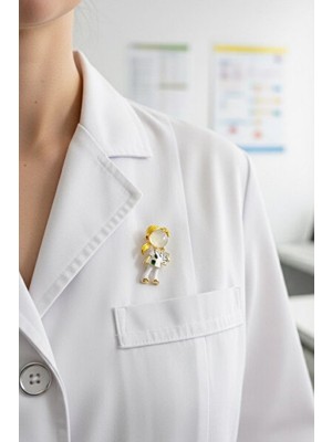 Velmora Unisex Meslek Figürlü - Hemşire ve Doktor Temalı Aksesuar | Broş