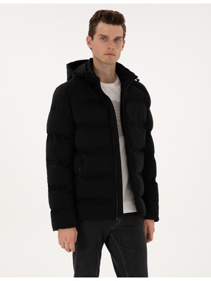 Pierre Cardin Erkek Siyah Kapüşonlu Mont 50313868-VR046