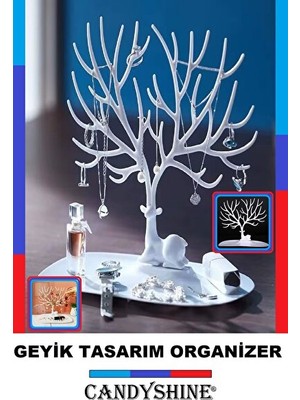 Velmora Sevimli Geyik Figürlü Takı Standı, Eğlenceli ve Pratik Saklama | Makyaj & Takı Organizeri