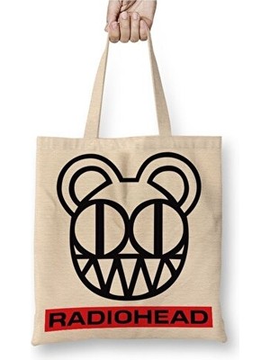 Velmora Uzun Saplı Radiohead Logo Bez Çanta, Şık ve Dayanıklı | Omuz Çantası